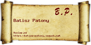 Batisz Patony névjegykártya